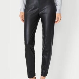 Ann Taylor Sleek Black Skinny Audrey Faux Leather Pants